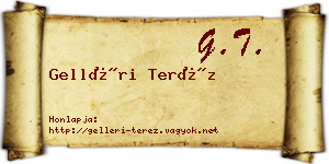 Gelléri Teréz névjegykártya